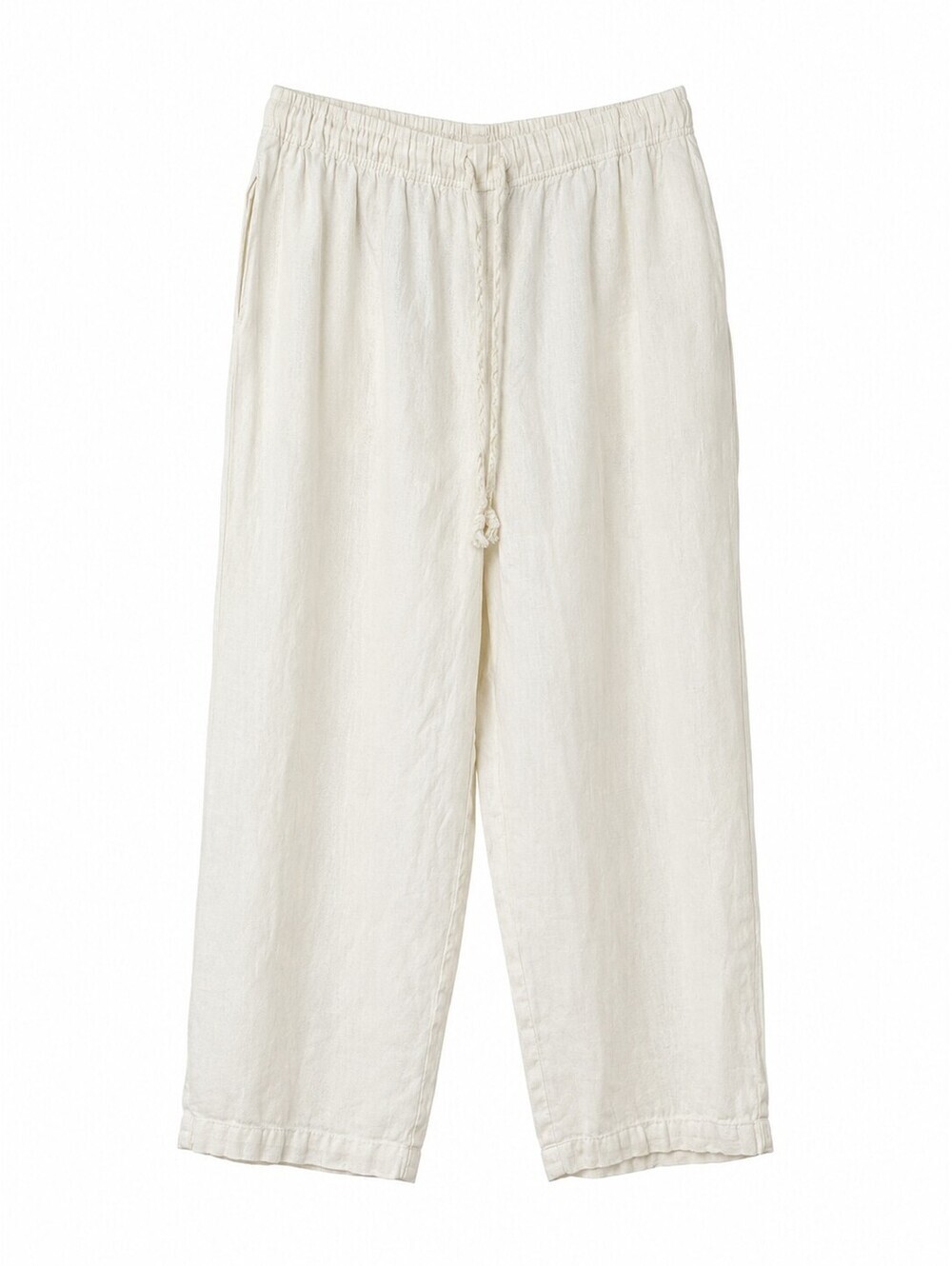 Spirit Activewear 100% Linen White Drawstring Wide Leg Lounge Pants